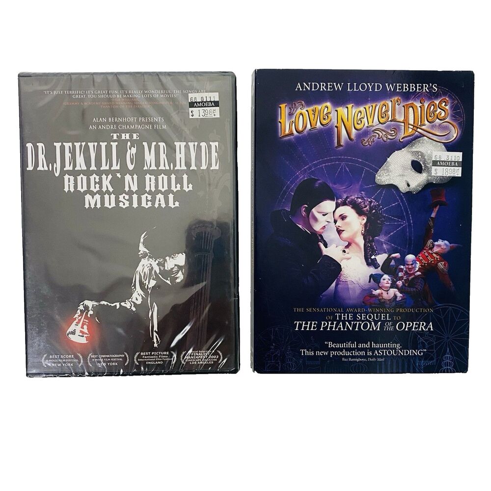 Love Never Dies (Phantom Sequel) & Dr. Jekyll & Mr. Hyde Musical DVD Combo New